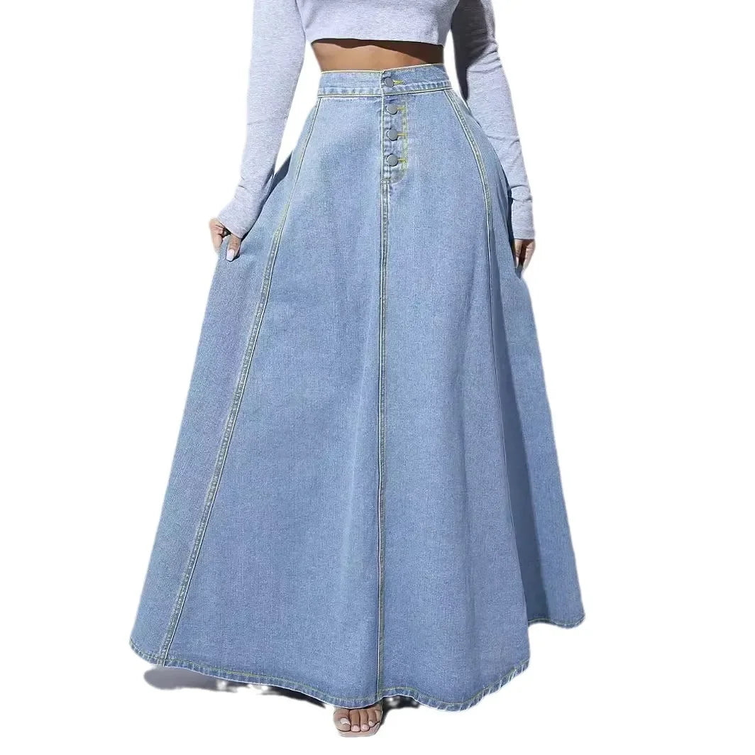 Classic Denim A-Line Work Dress