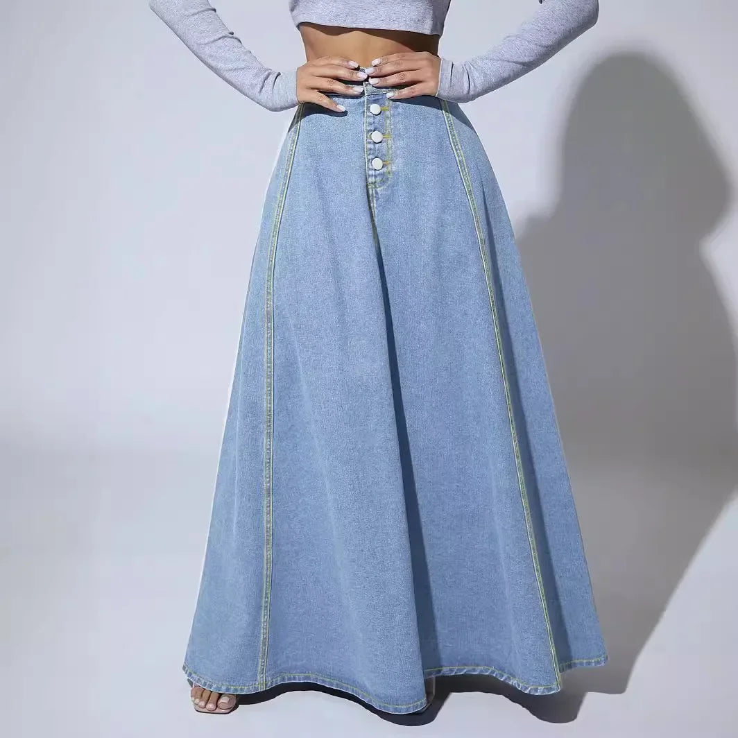 Classic Denim A-Line Work Dress